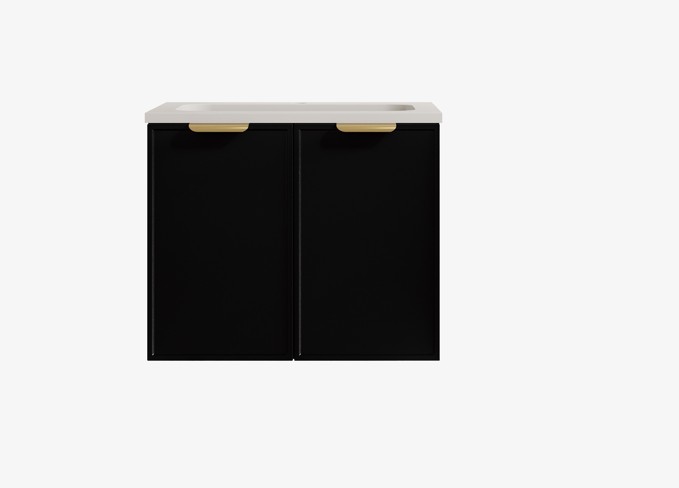 590*455*560mm Matte Black Madura Federation Wall Hung PVC Cabinet