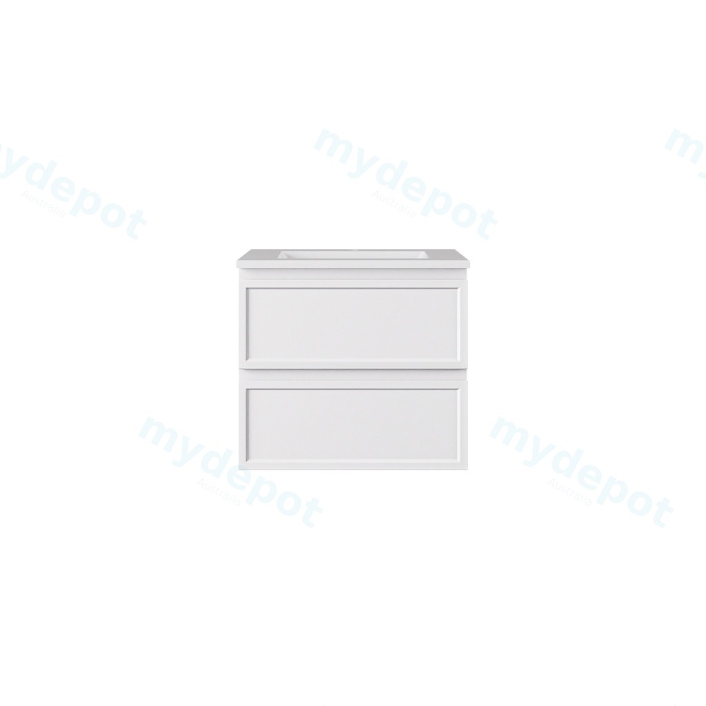 [56473] 590*455*560mm Matte White Hamilton Federation Wall Hung PVC Cabinet Two Drawers