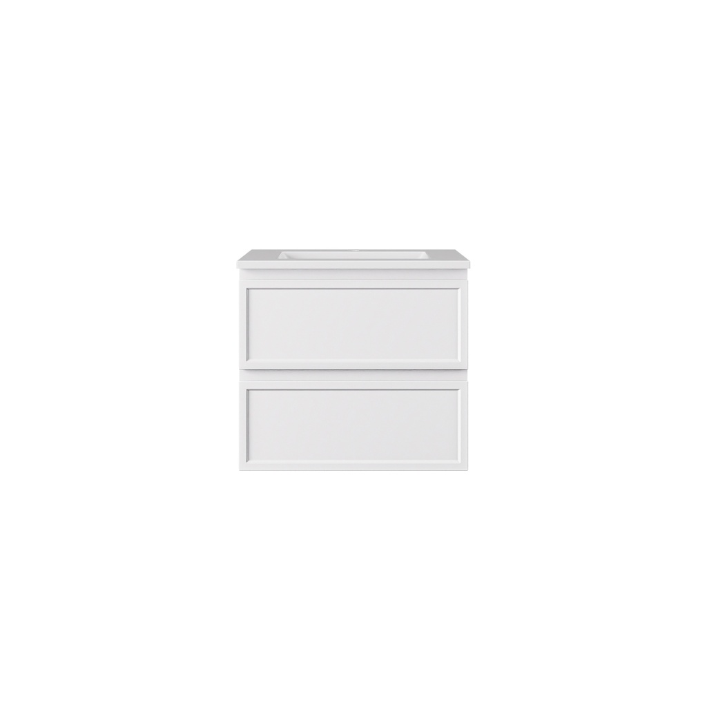 [56473] 590*455*560mm Matte White Hamilton Federation Wall Hung PVC Cabinet Two Drawers