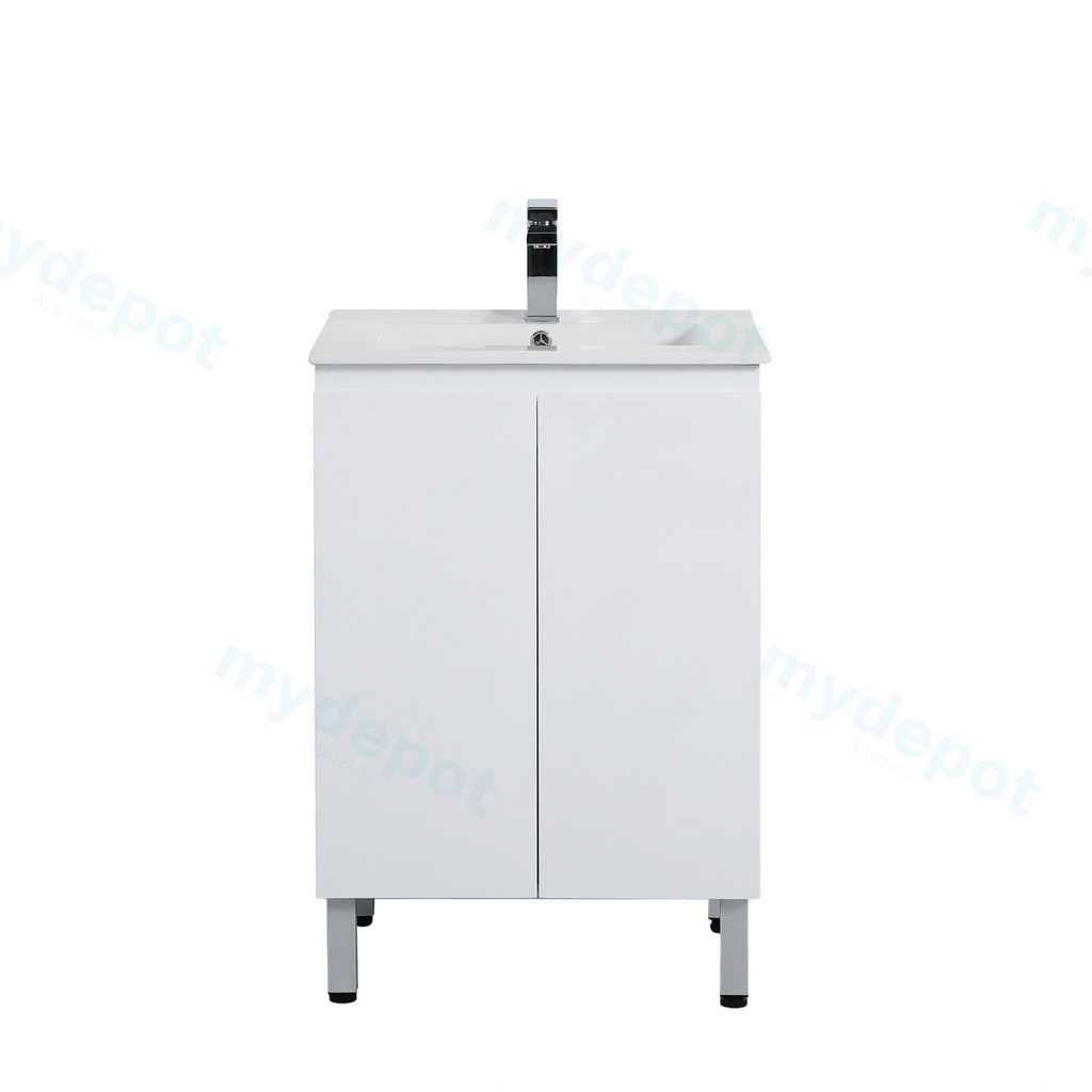 [56855] 590*455*860mm Gloss White Alpha Free Standing PVC Vanity