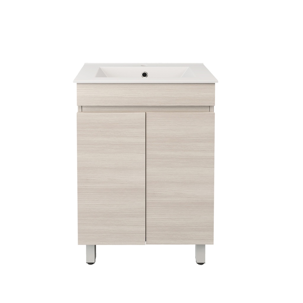 590X355X710mm Camden Modern Free Standing Cabinet Coastal Oak,Soft Closing Finger Pull Doors