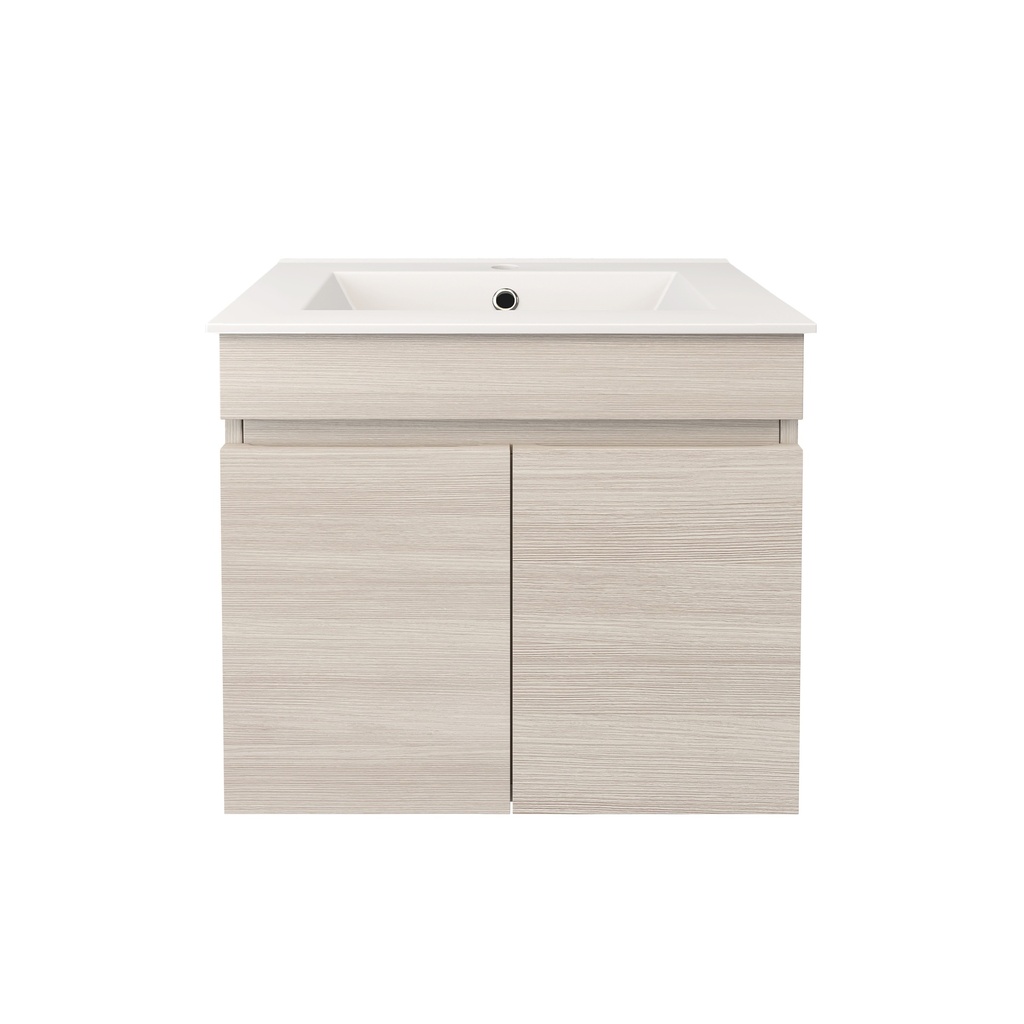 590X370X500mm Camden Modern Wall Hung Cabinet Coastal Oak,Soft Closing Finger Pull Doors