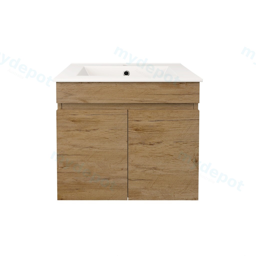 [56548] 590X370X500mm Camden Modern Wall Hung Cabinet Prime Oak,Soft Closing Finger Pull Doors