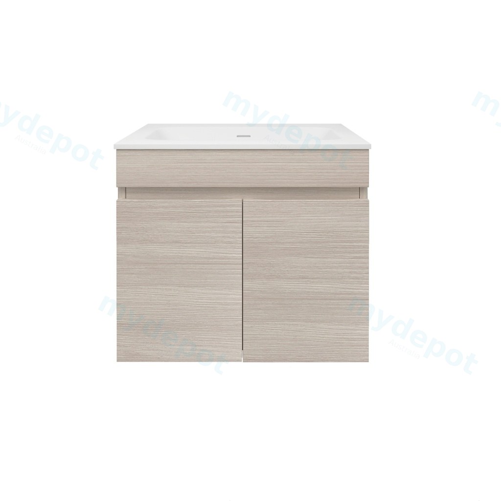 [56565] 590X455X500mm Camden Mordern Wall Hung Cabinet Coastal Oak,Soft Closing Finger Pull Doors