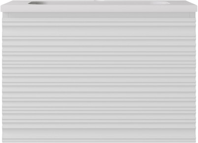 590x455x400mm Matte White Sedona Modern Fluted Wall Hung PVC Cabinet