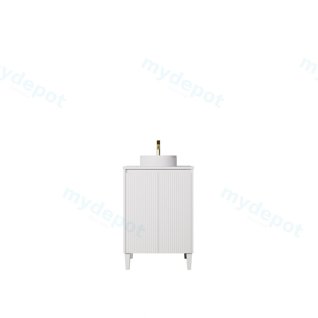 [56618] 590x455x860mm Matte White Crete Modern Free Standing Vanity