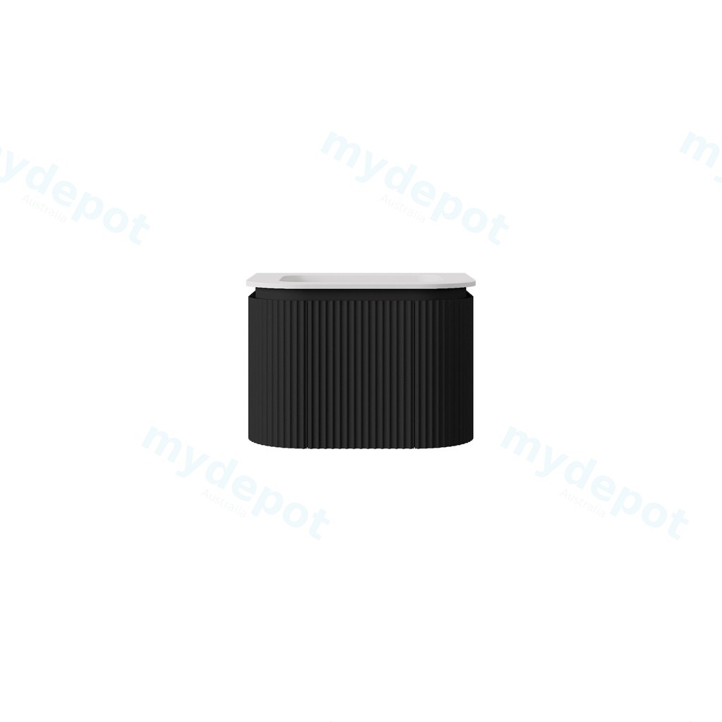 [56779] 590x495x400mm Matte Black Estella Modern Wall Hung Vanity PVC Cabinet Soft Closing Door And Drawers