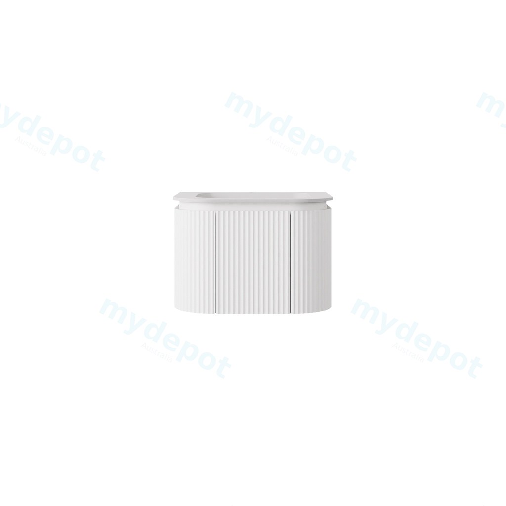 [56773] 590x495x400mm Matte White Estella Modern Wall Hung Vanity PVC Cabinet Soft Closing Door And Drawers