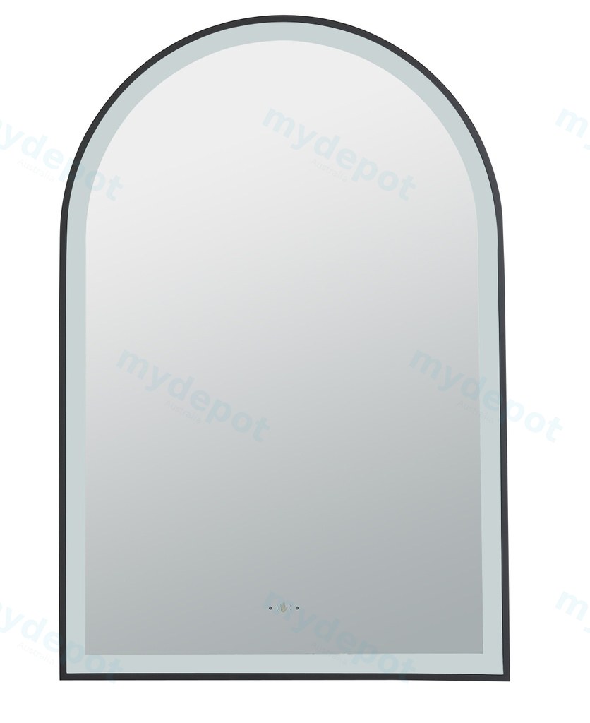 [55957] 600(W)*900mm(H) Matte Black Ellips Framed LED Mirror