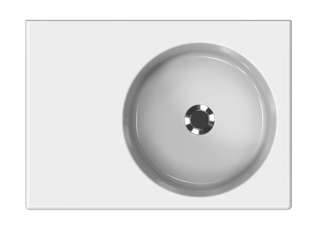 [43715] 600*425*168mm White Art Round Wall Hung Basin Left Hand Side