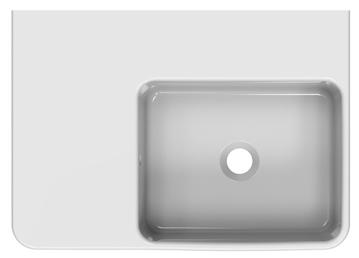 600*425*168mm White Art Wall Hung Left Hand Side Basin