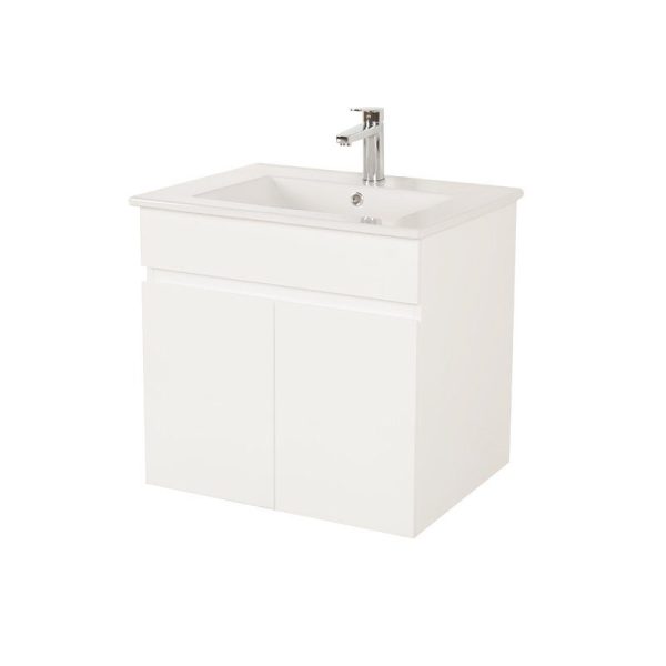[50496] 600*450*560mm Wall Hung Gloss White PVC Vanity Cabinet Only Two Doors