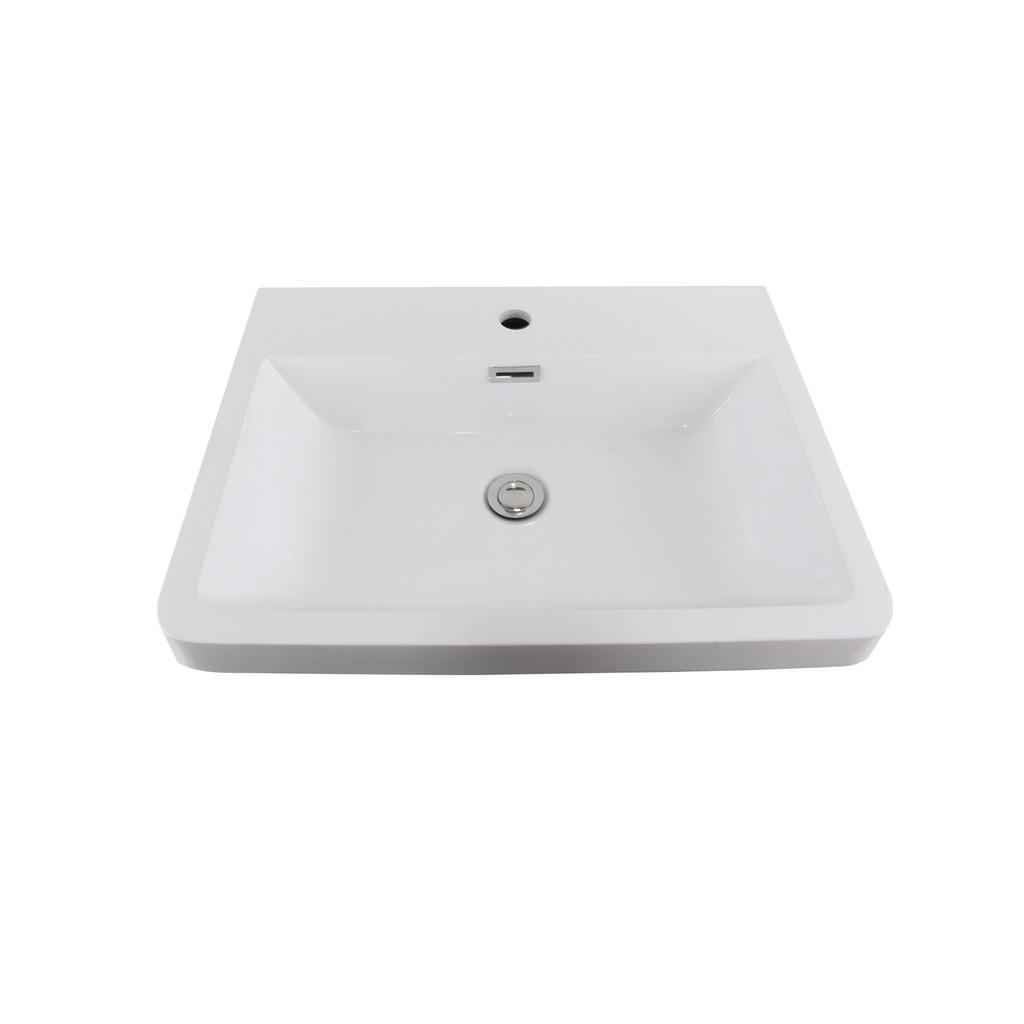 [90113/OW600PT] 600*460*165mm O Shape Basin Poly Marble Top Round Edge