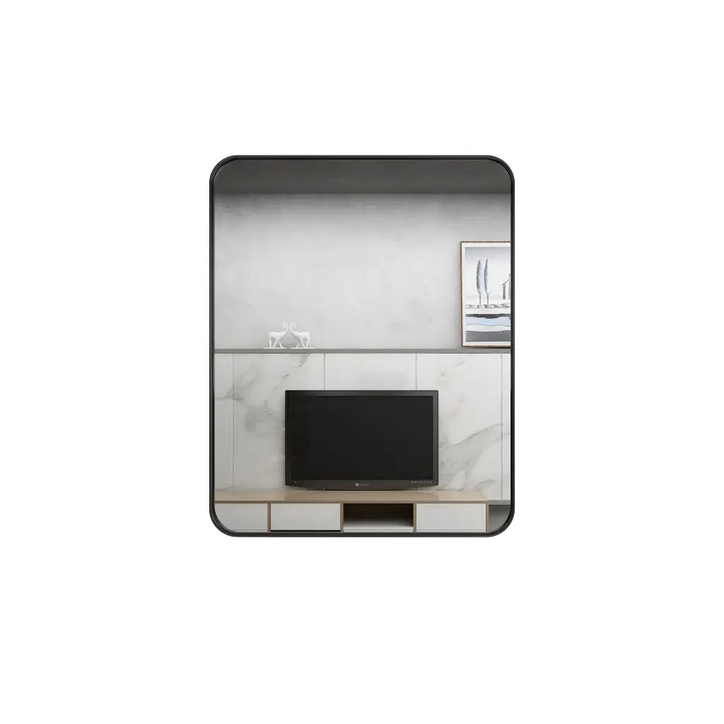 600*750mm Black Framed Rectangle Mirror