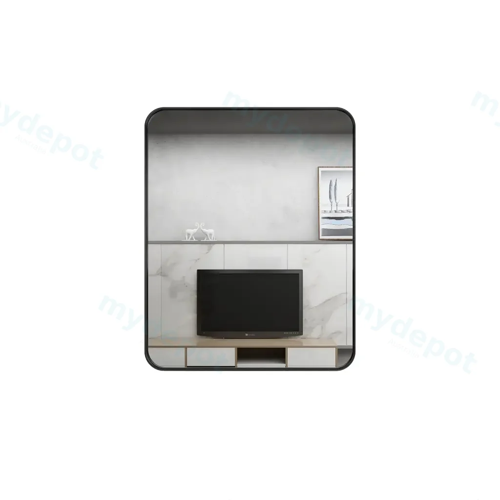 [85036/YS6075MB] 600x750mm Black Framed Rectangle Mirror