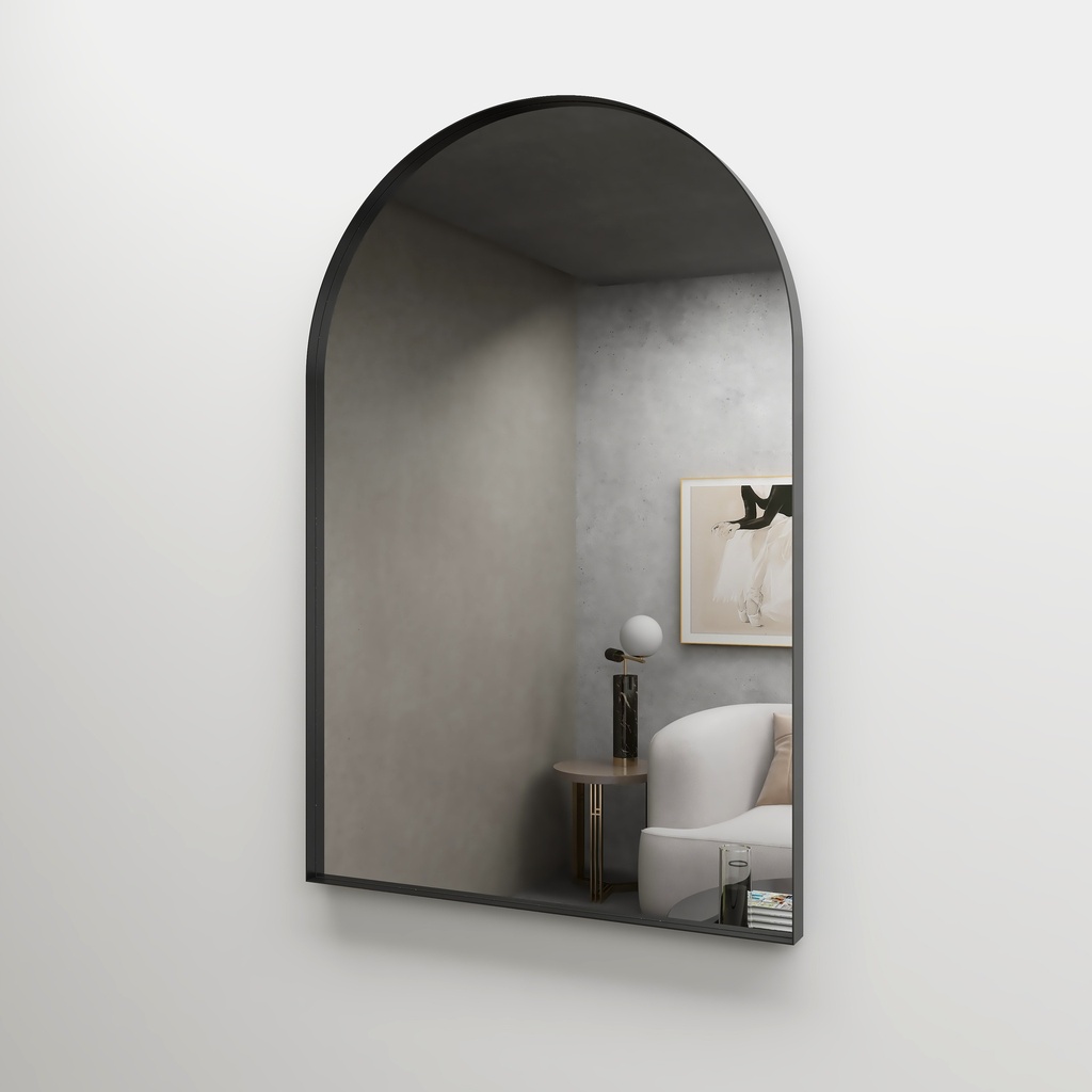 600*900mm Black Framed Arch Mirror