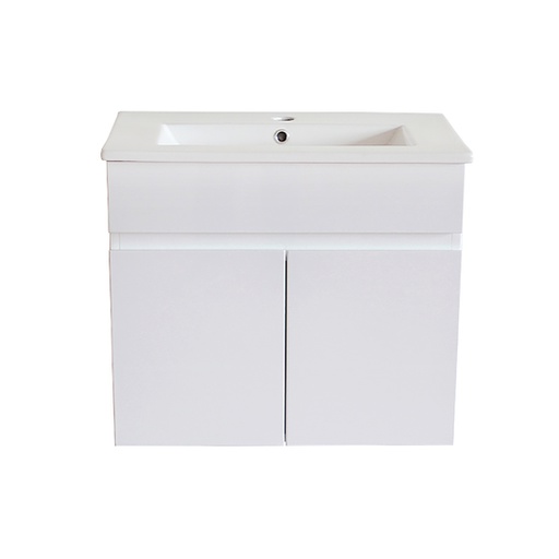 [92003/PVC64W] 600Lx500Hx450Dmm Gloss White 2PAC PVC 2/DR Wall Hung Vanity