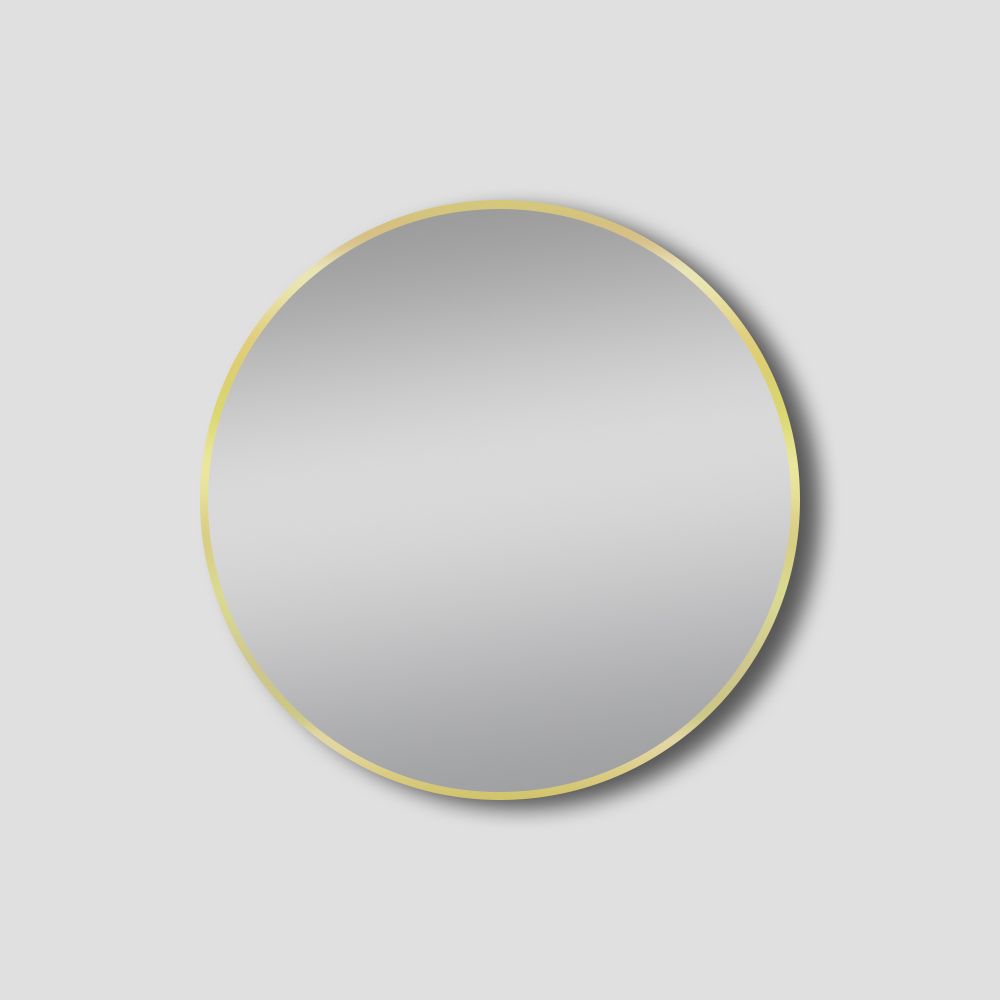 [41407] 600mm Matte Brushed Gold Aluminium Framed Round Non-Luminous Mirror
