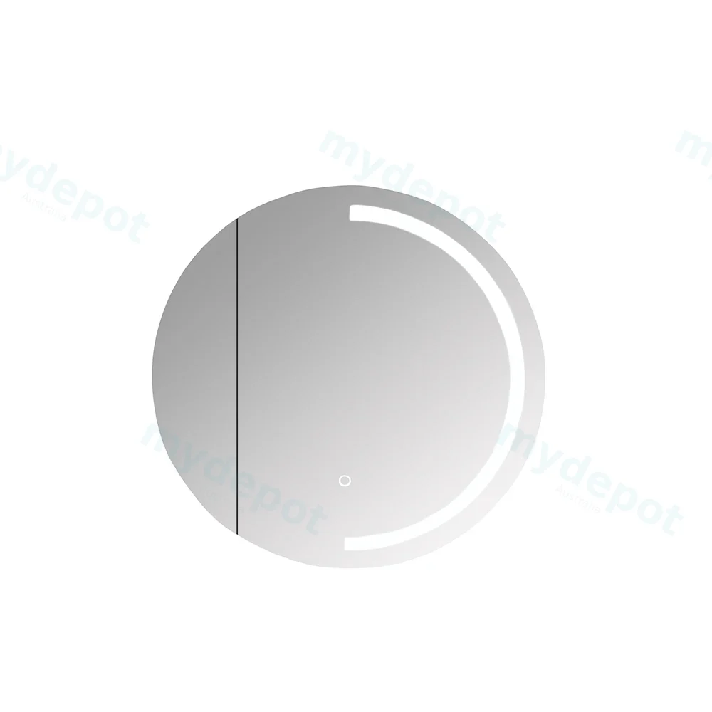 [50579] 600x600x160mm Matt White Athena LED Round PVC Shaving Cabinet Single Door