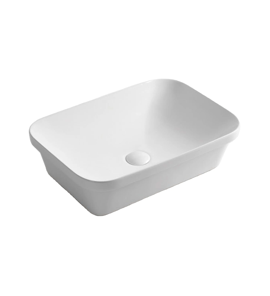 605*368*148mm Gloss White Kliff Fine Ceramic Insert Basin No Overflow,32mm Waste