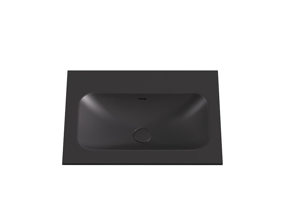 605X465X145 Matte Black Chasey Solid Surface Stone Basin