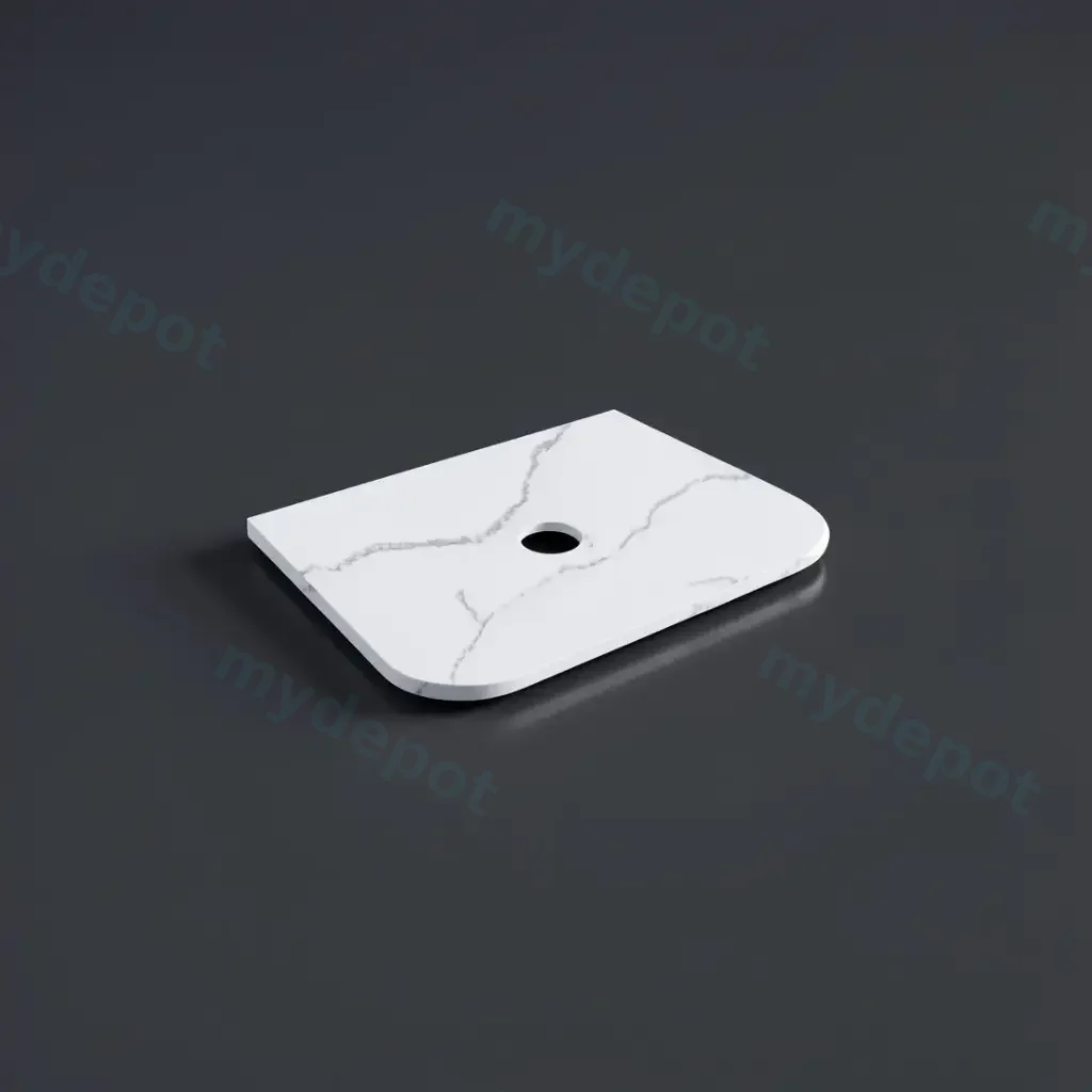 605X505X12mm Calacatta Artic White Solid Surface Stone Top
