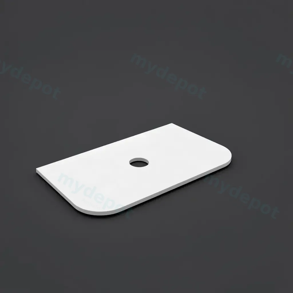 605X505X12mm Matte White Solid Surface Plain Slab Curve Stone Top