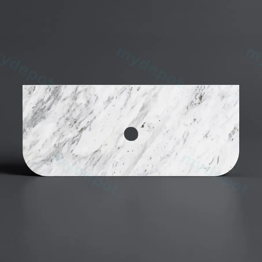 [56350] 605X505X18mm Carrara White Marble Curve Stone Top