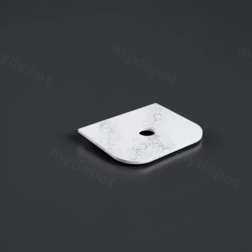 [56371] 605X505X20mm Calacatta White (WG486) Zero Silica Engineer Curve Stone Top