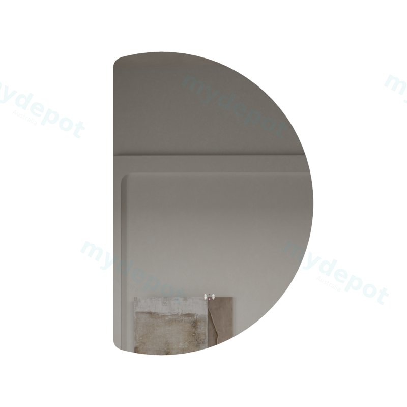 [86137/HM10066BM-L] 1000mm Half-Moon 3 Color Backlit LED Mirror With Touchless Sensor Switch Flat Left Side