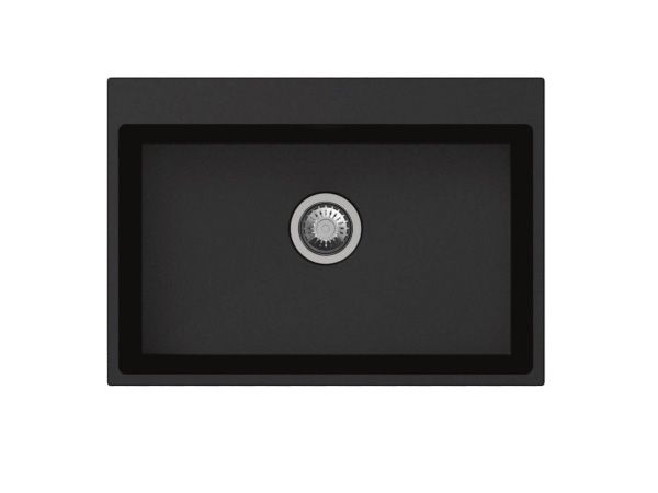 680*500*220mm Carysil Black Single Bowl Granite Stone Kitchen Sink Top/Under Mount