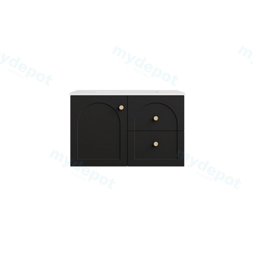 [56792] 740*455*470mm Matte Black Chester Federation Wall Hung PVC Cabinet,Right Hand Drawers