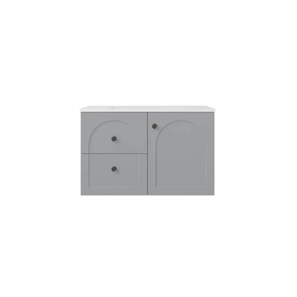 [56793] 740*455*470mm Matte Grey Chester Federation Wall Hung PVC Cabinet,Left Hand Drawers