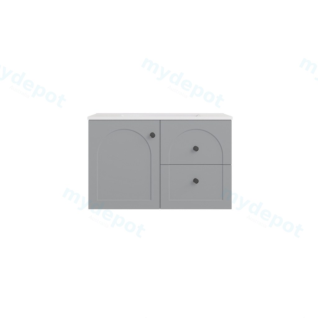 [56794] 740*455*470mm Matte Grey Chester Federation Wall Hung PVC Cabinet,Right Hand Drawers