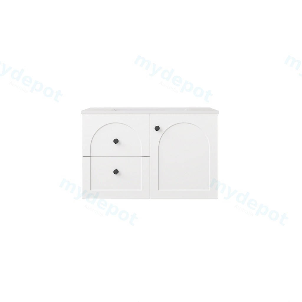 [56789] 740*455*470mm Matte White Chester Federation Wall Hung PVC Cabinet,Left Hand Drawers