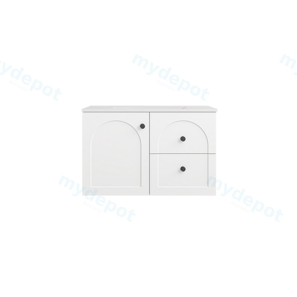[56790] 740*455*470mm Matte White Chester Federation Wall Hung PVC Cabinet,Right Hand Drawers