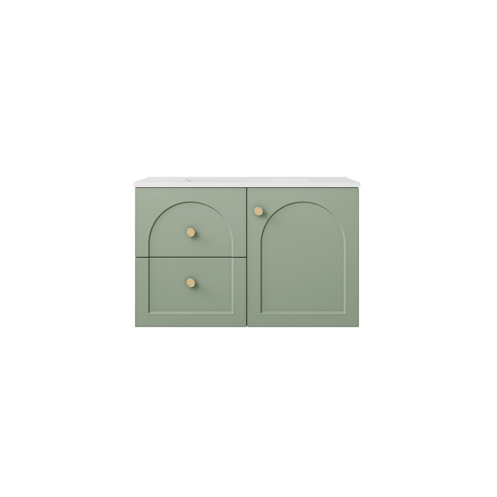 [56795] 740*455*470mm Olive Green Chester Federation Wall Hung PVC Cabinet,Left Hand Drawers