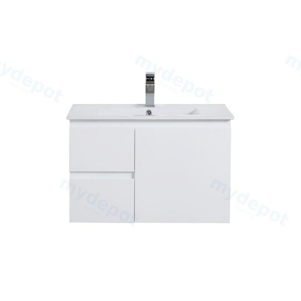 [56848] 740*455*480mm Gloss White Alpha Wall Hung PVC Vanity,Left Hand Drawers