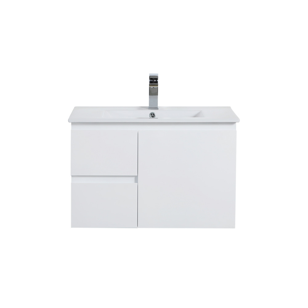 740*455*480mm Gloss White Alpha Wall Hung PVC Vanity,Left Hand Drawers