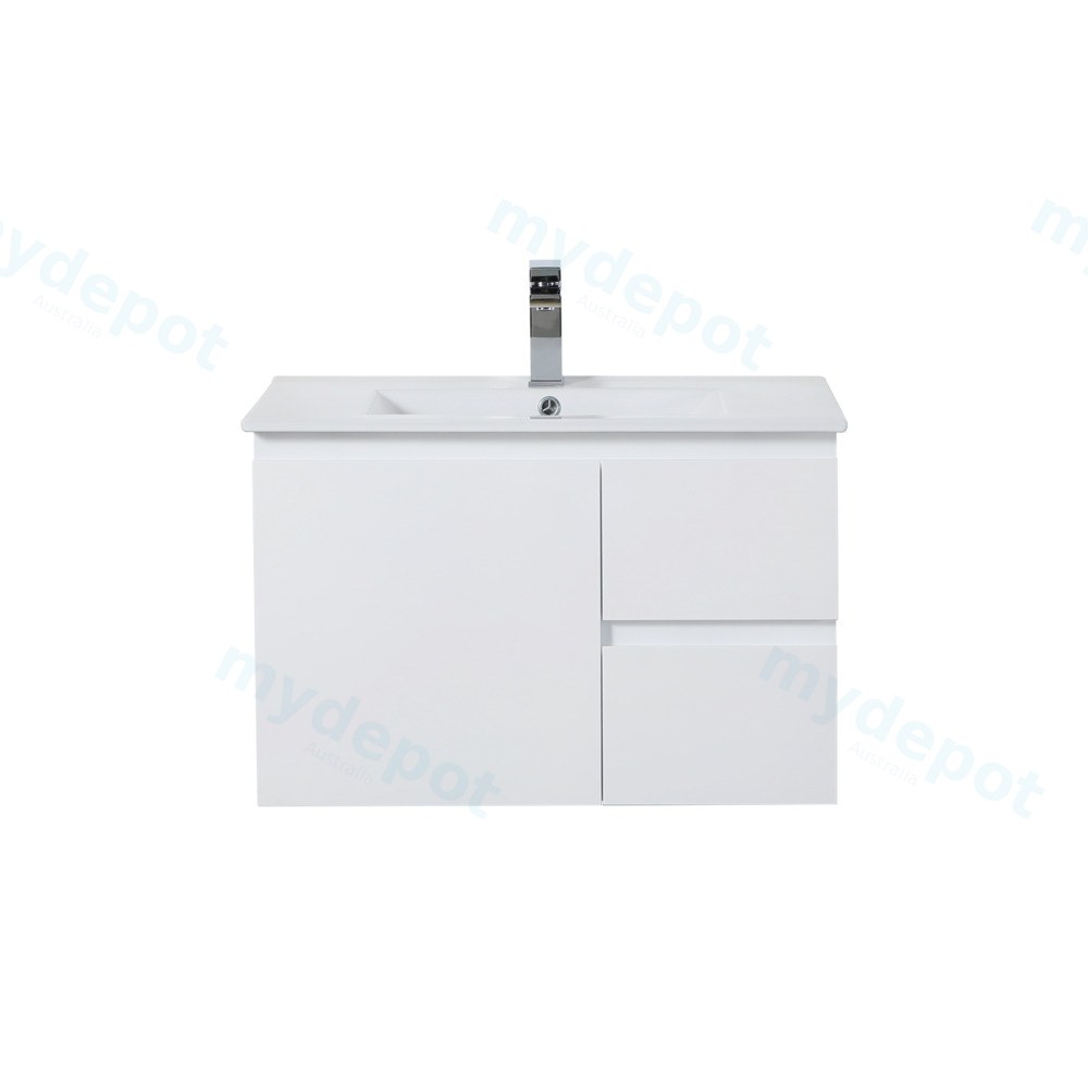 [56849] 740*455*480mm Gloss White Alpha Wall Hung PVC Vanity,Right Hand Drawers
