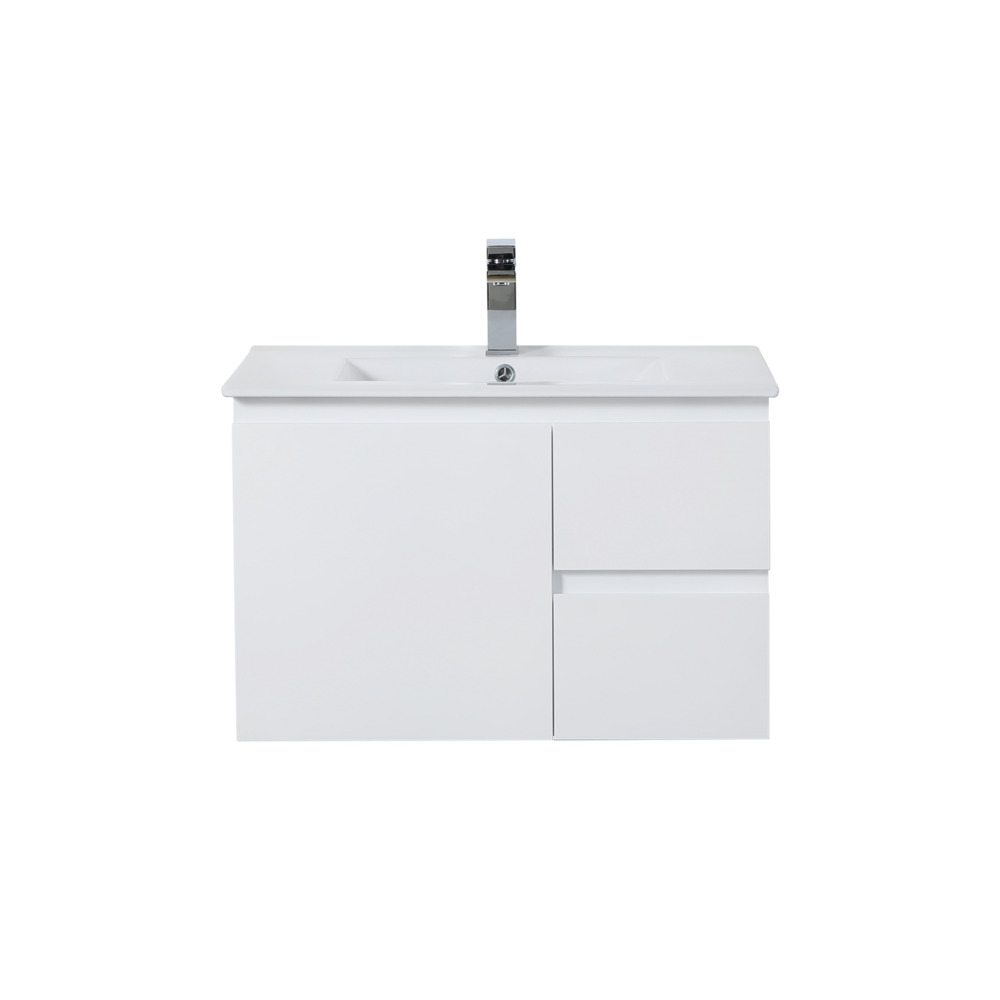 [56849] 740*455*480mm Gloss White Alpha Wall Hung PVC Vanity,Right Hand Drawers