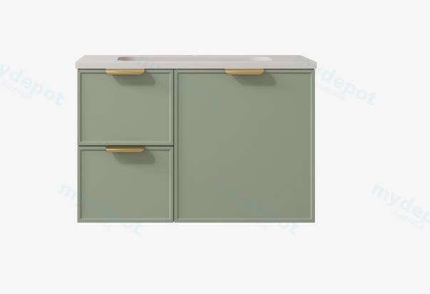 [56467] 740*455*560mm Olive Green Madura Federation Wall Hung PVC Cabinet,Left Hand Drawers