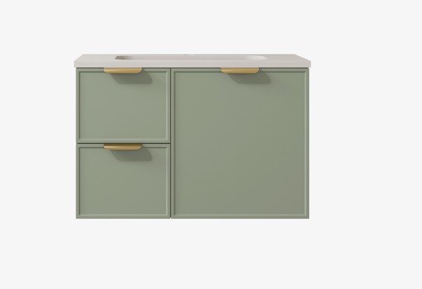 [56467] 740*455*560mm Olive Green Madura Federation Wall Hung PVC Cabinet,Left Hand Drawers