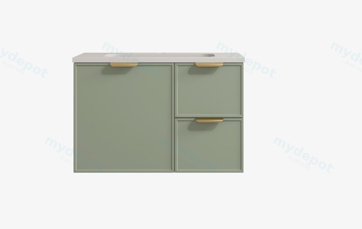 [56468] 740*455*560mm Olive Green Madura Federation Wall Hung PVC Cabinet,Right Hand Drawers