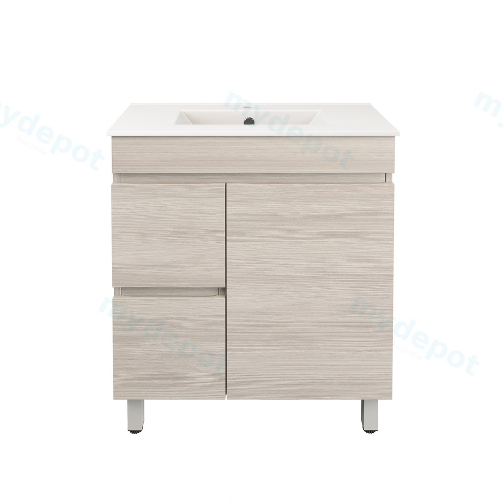[56555] 740X355X710mm Camden Modern Free Standing Cabinet Coastal Oak,Soft Closing Finger Pull Door,Left Hand Drawers