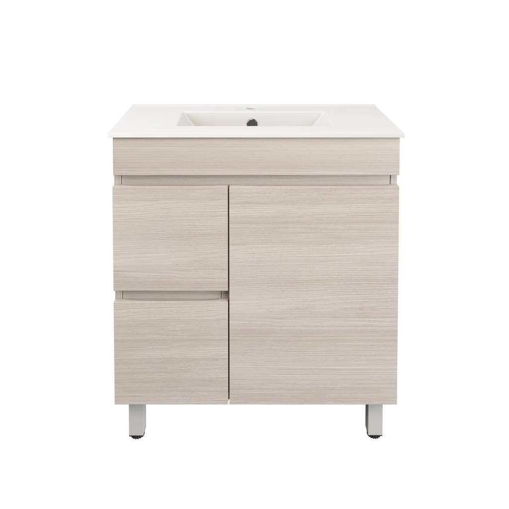 [56555] 740X355X710mm Camden Modern Free Standing Cabinet Coastal Oak,Soft Closing Finger Pull Door,Left Hand Drawers