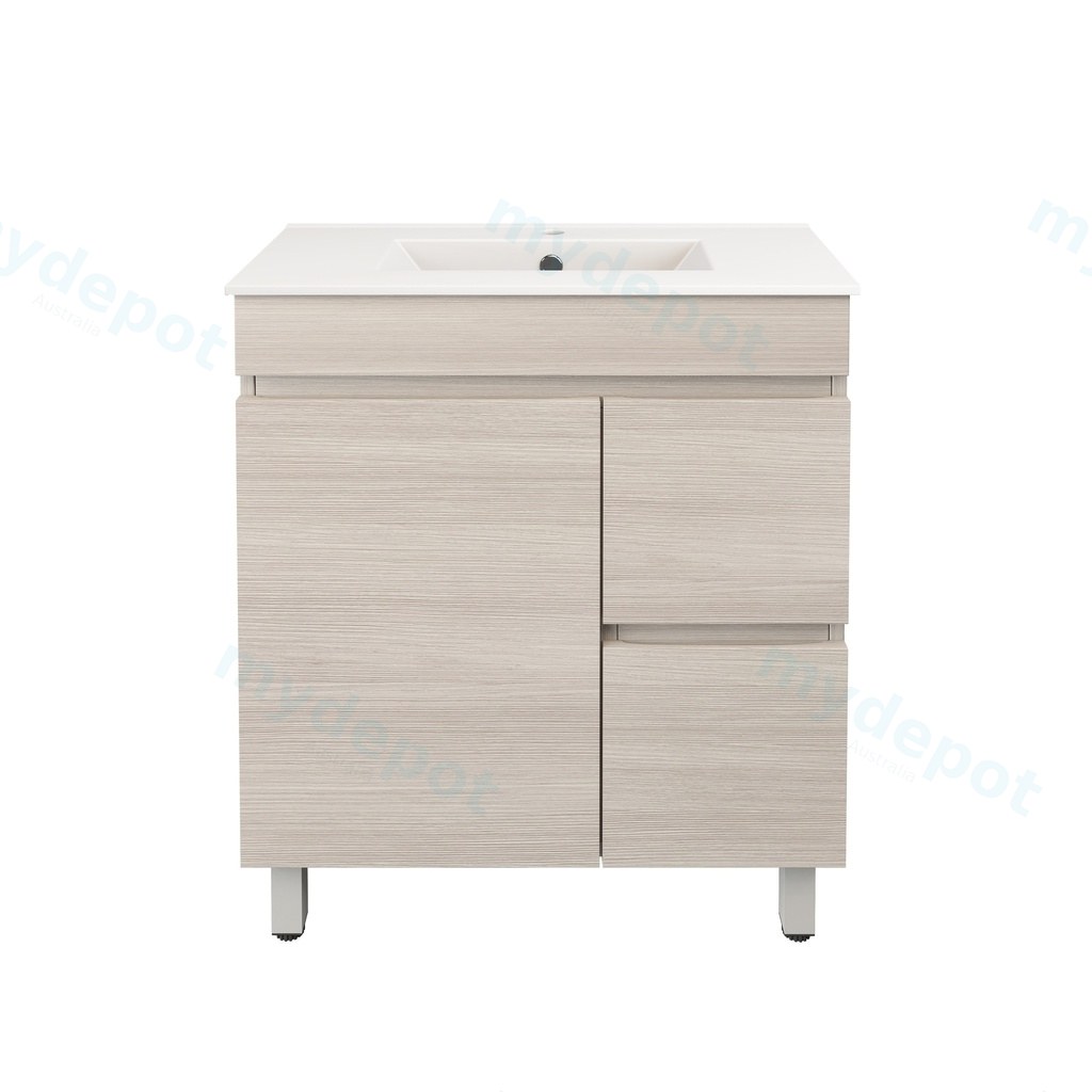[56556] 740X355X710mm Camden Modern Free Standing Cabinet Coastal Oak,Soft Closing Finger Pull Door,Right Hand Drawers