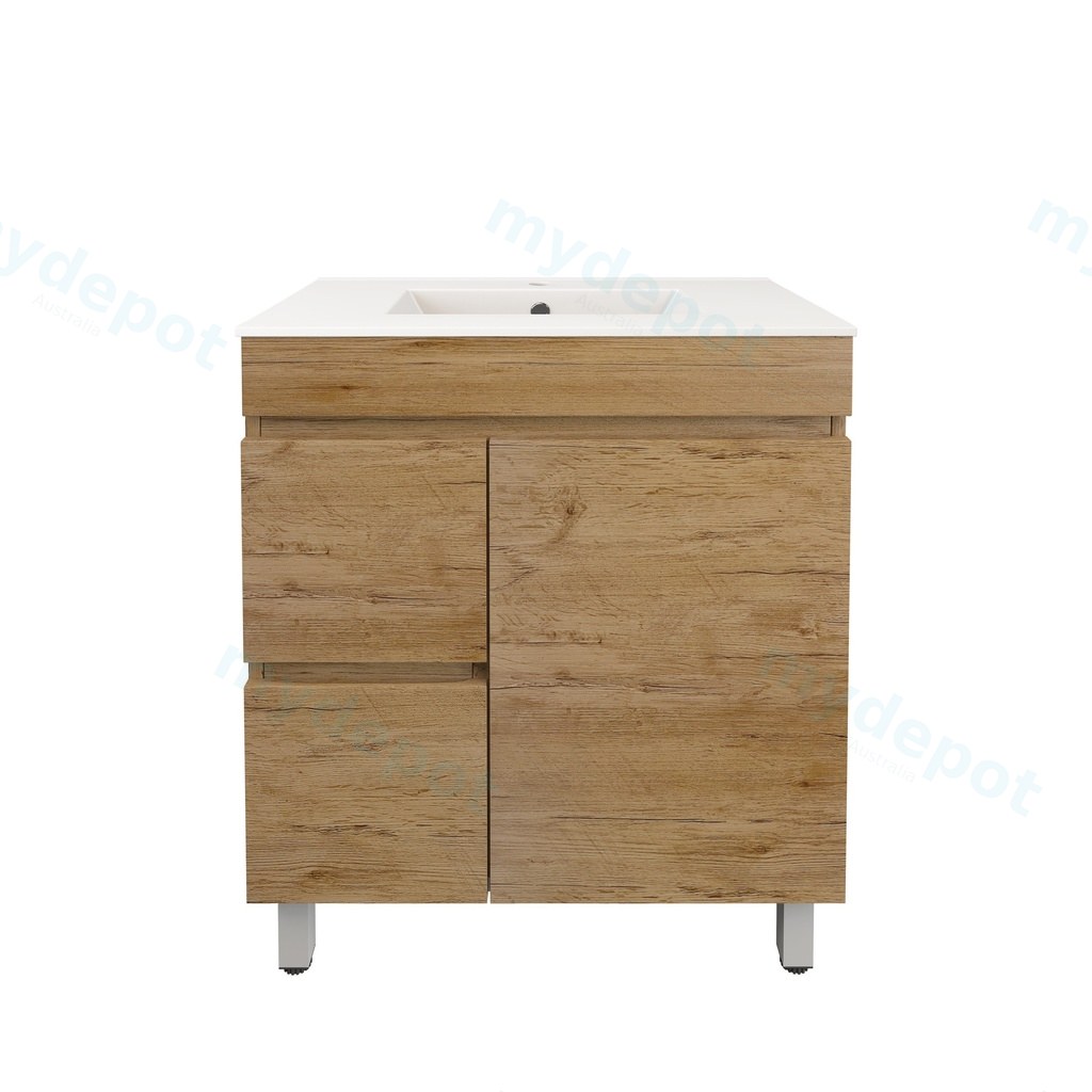 [56561] 740X355X710mm Camden Modern Free Standing Cabinet Prime Oak,Soft Closing Finger Pull Door,Left Hand Drawers