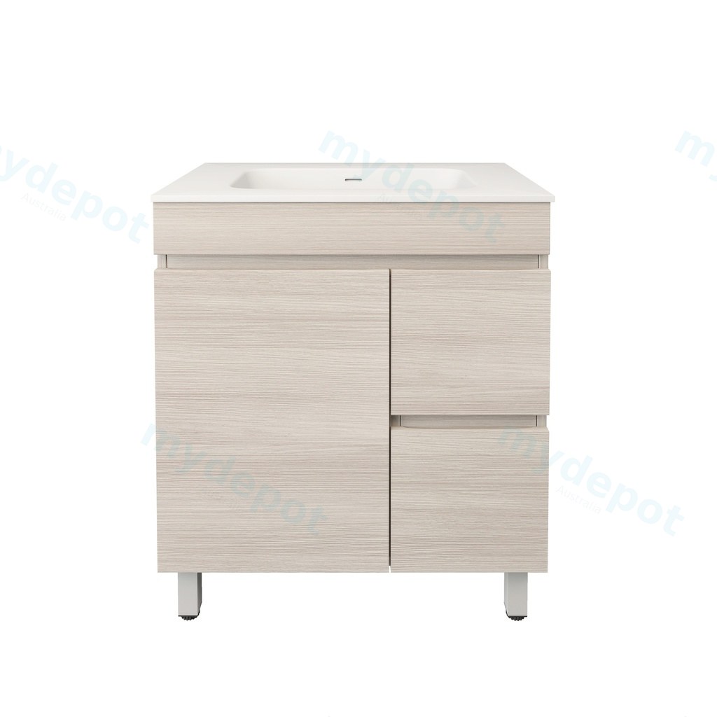 [56581] 740X455X710mm Camden Modern Free Standing Cabinet Coastal Oak,Soft Closing Finger Pull Door,Right Hand Drawers