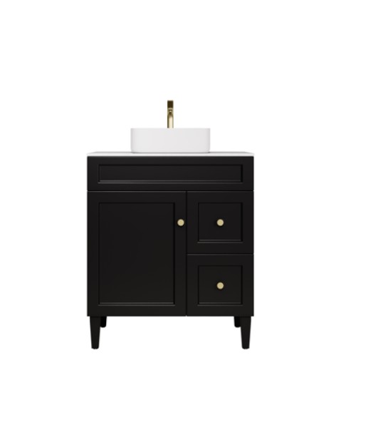 740X455X860 Matte Black Harold Federation Free Standing PVC Cabinet,Right Hand Drawers